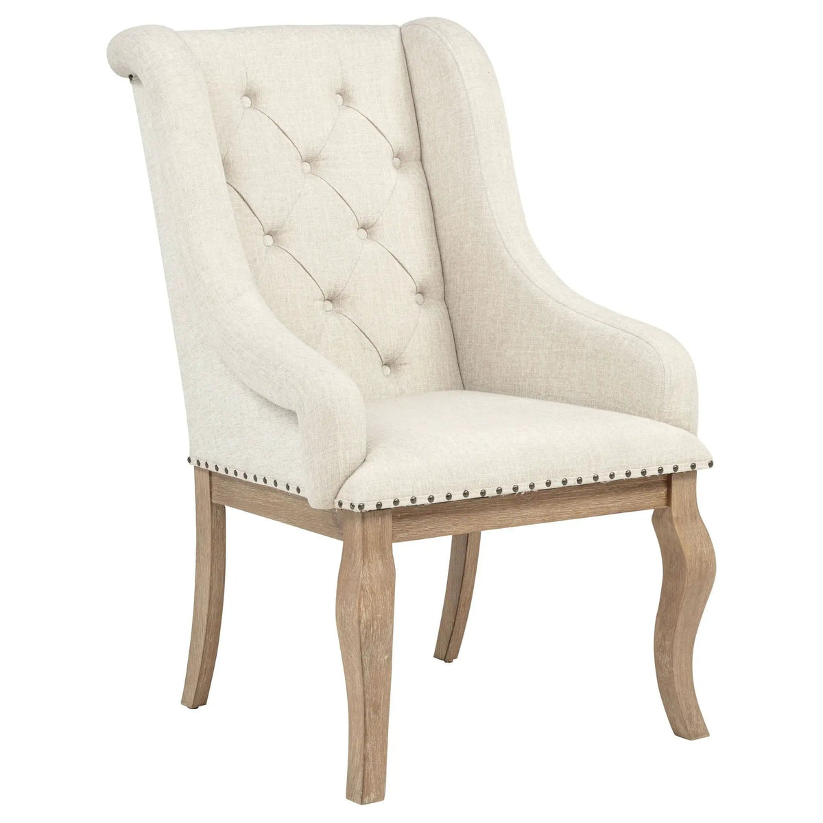 Brockway Upholstered Arm Chair Barley Brown (Set of 2) | 26.5 x 30 x 43.25 in | Wood | Living Room
