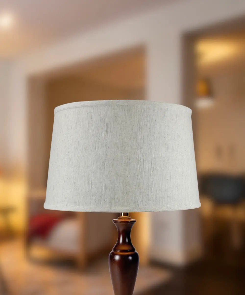 Lamp Shade | 16W X 10H Shallow Drum | Hard Back | Textured Oatmeal