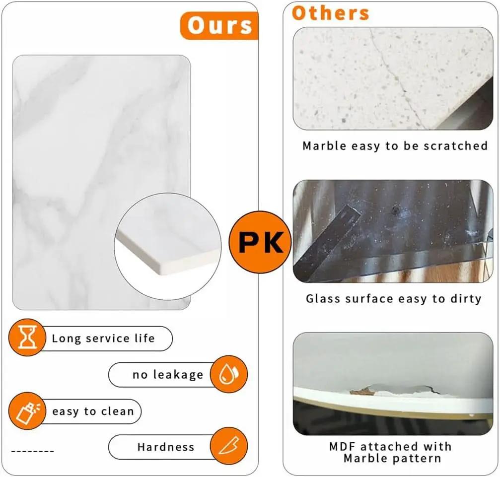 32 Inch Sintered Stone Dining Table With Black Legs from PriceLows™