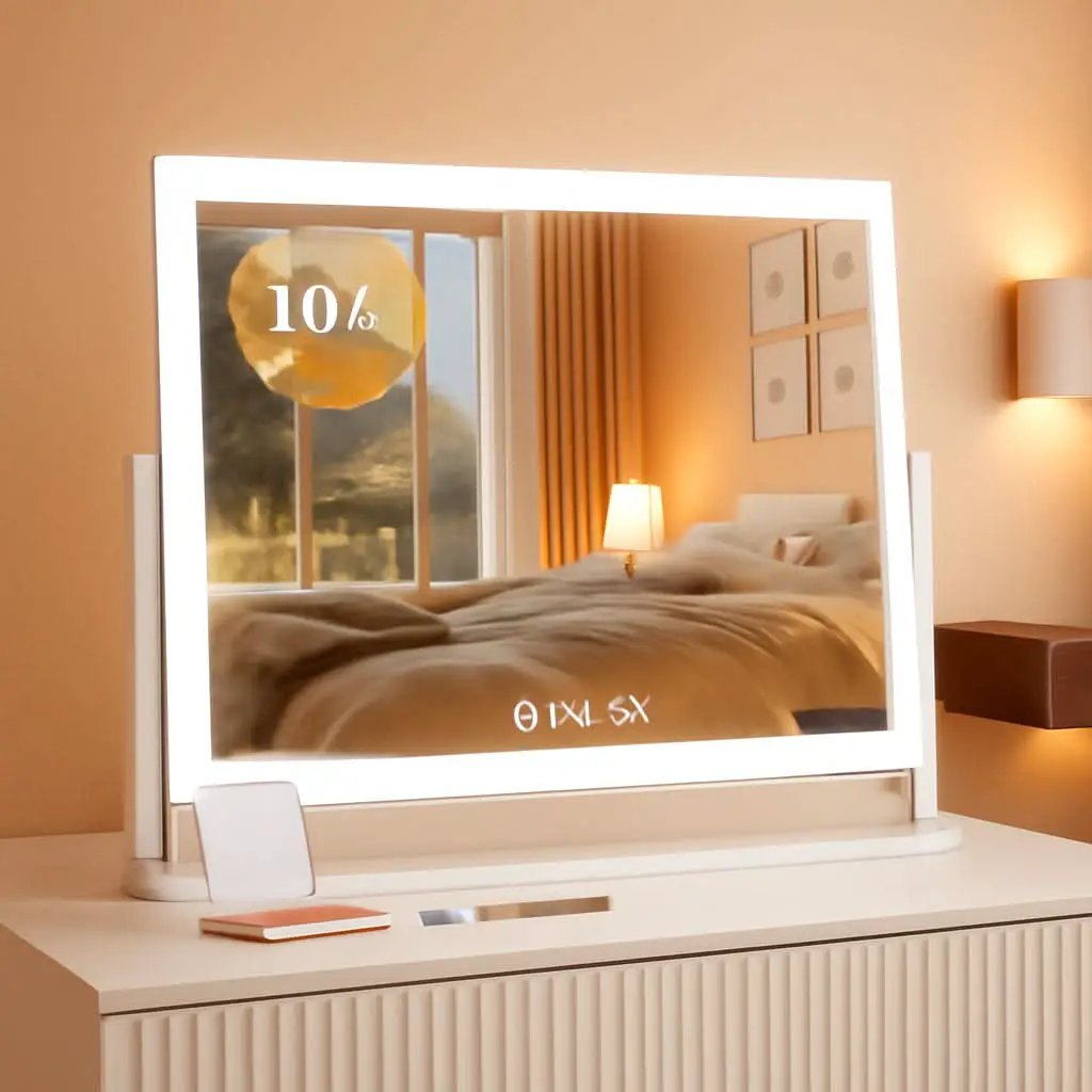 Lighted Makeup Mirror 17.3x13 Inch With 5X Magnification And LED Lights from PriceLows™