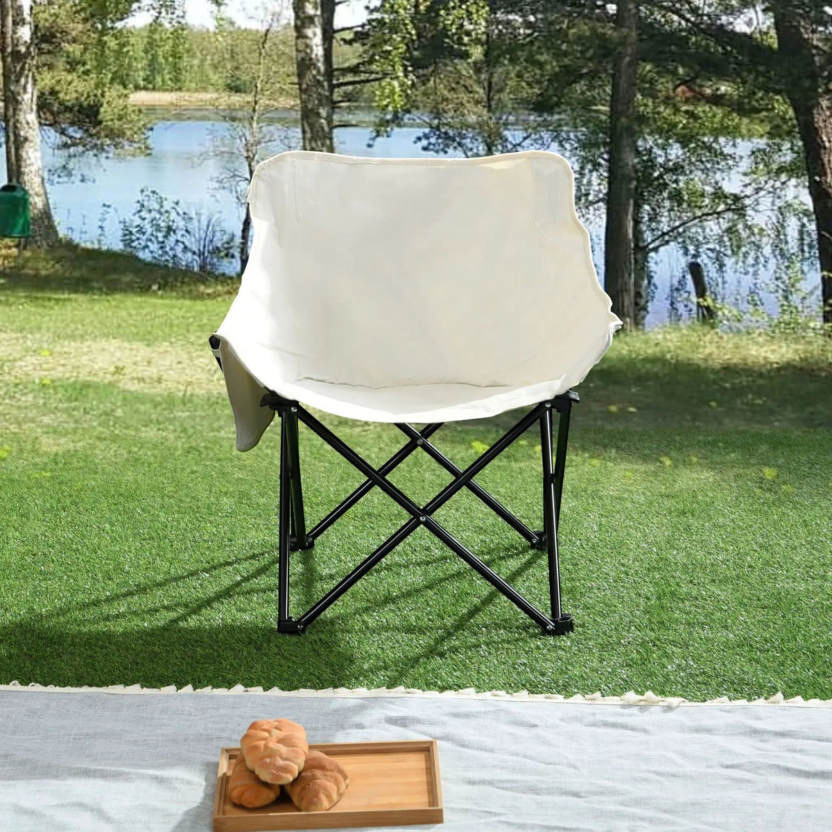 Portable Folding Camping Chairs With Carry Bag (Set of 2) | 16.5 x 20.1 x 25.6 in | Steel | Dining Room