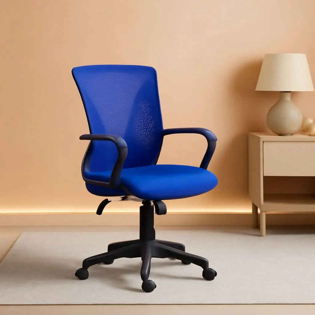 Ergonomic Blue Office Chair With Adjustable Armrests from PriceLows™