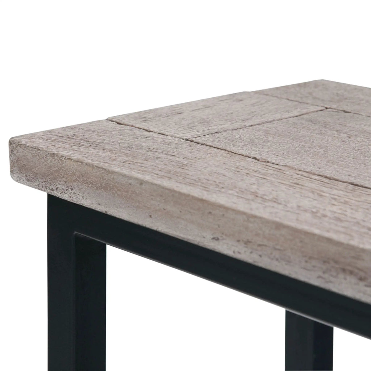 Skyler C-Shaped Side Table | Handcrafted | Powder-Coated Metal Base | Slide-Under Design