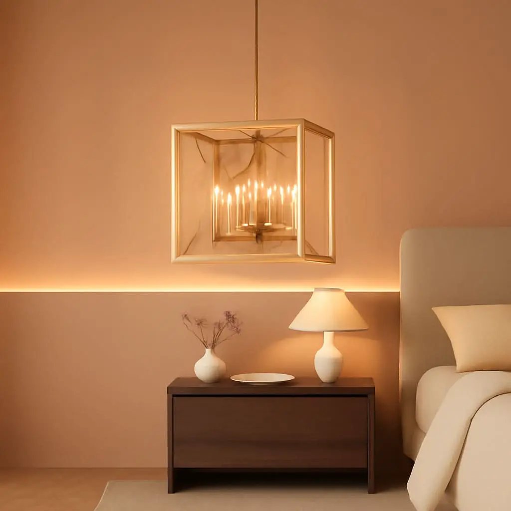 Six Light Gold Pendant Light Modern Farmhouse Chandelier from PriceLows™