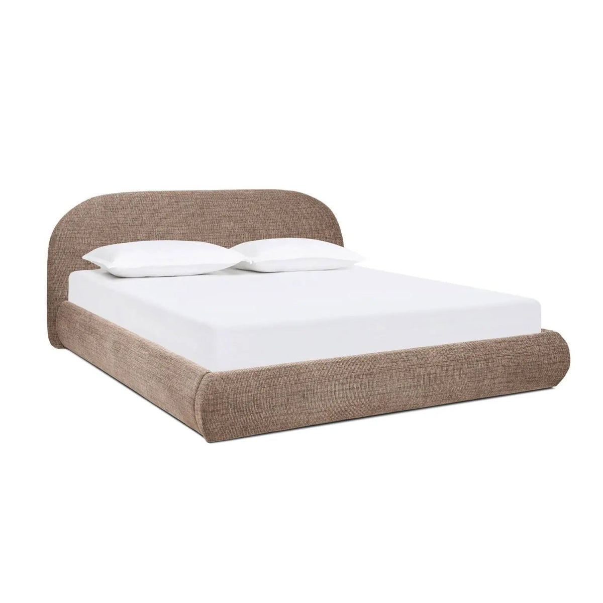 Archie Upholstered Platform Bed | Puffy Arch Headboard | Grounded Design | No Box Spring Needed