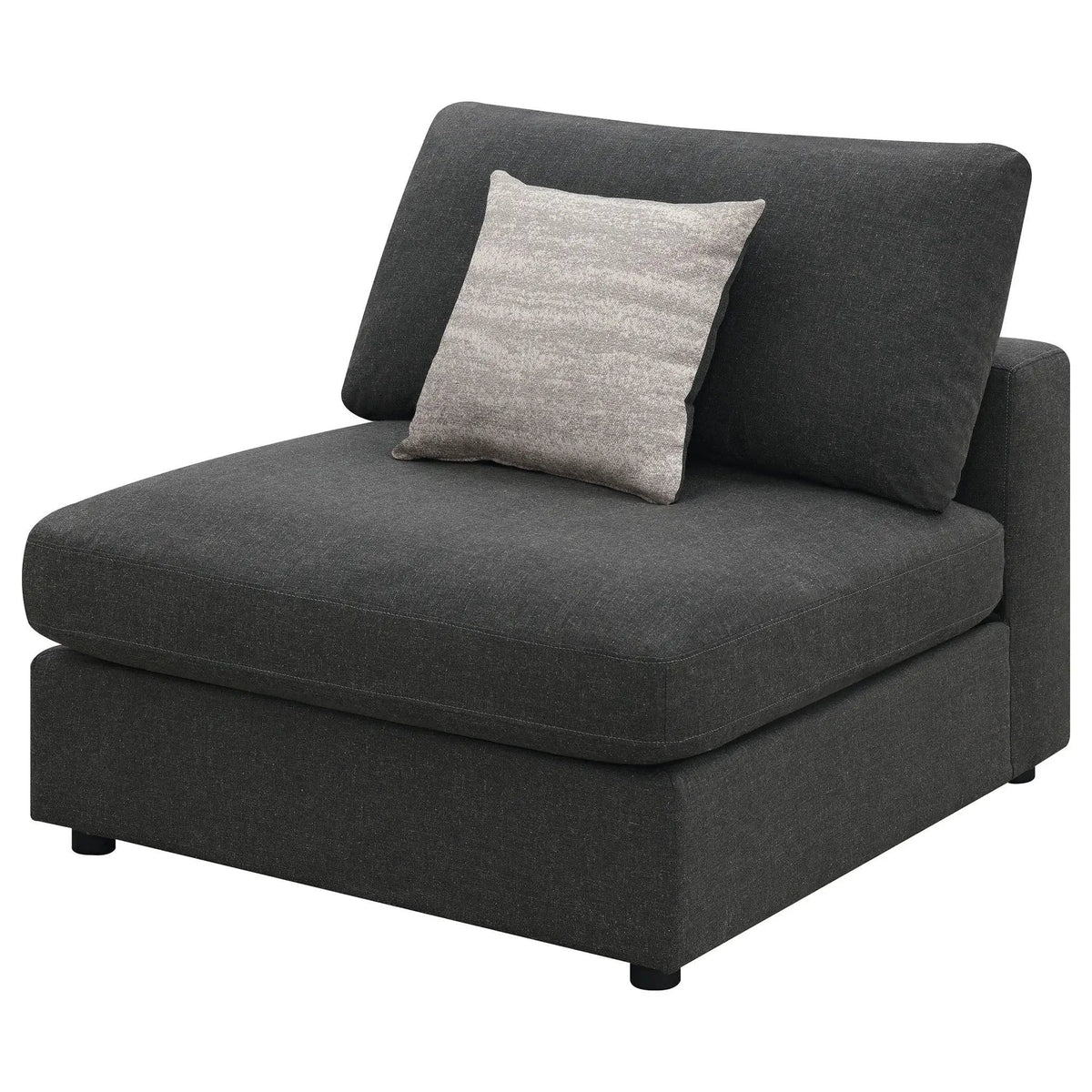 Serene Upholstered Armless Chair | 38 x 41 x 33 in | Linen & Polyester | Charcoal