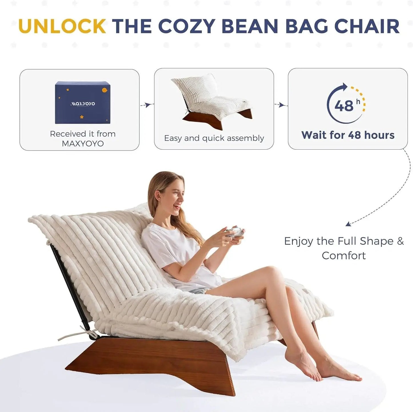 Beige Upholstered Living Room Chair Adjustable Backrest from PriceLows™