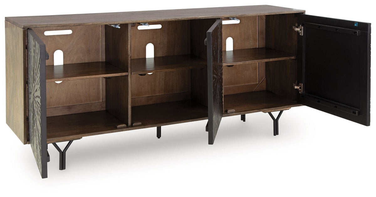 Lavinmont Accent Cabinet | 64.13 x 16.13 x 30.13 in | Mango Wood & Metal | Multi Brown