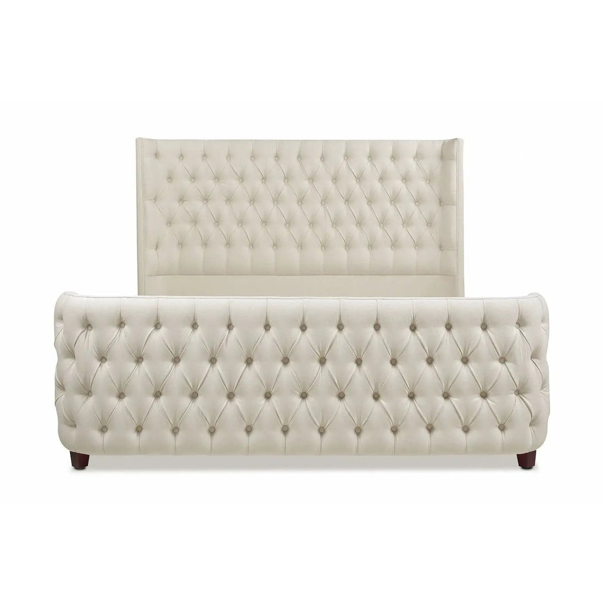 Brooklyn Tufted Panel Bed | Headboard And Footboard Set | Wingback Design | Diamond Tufting