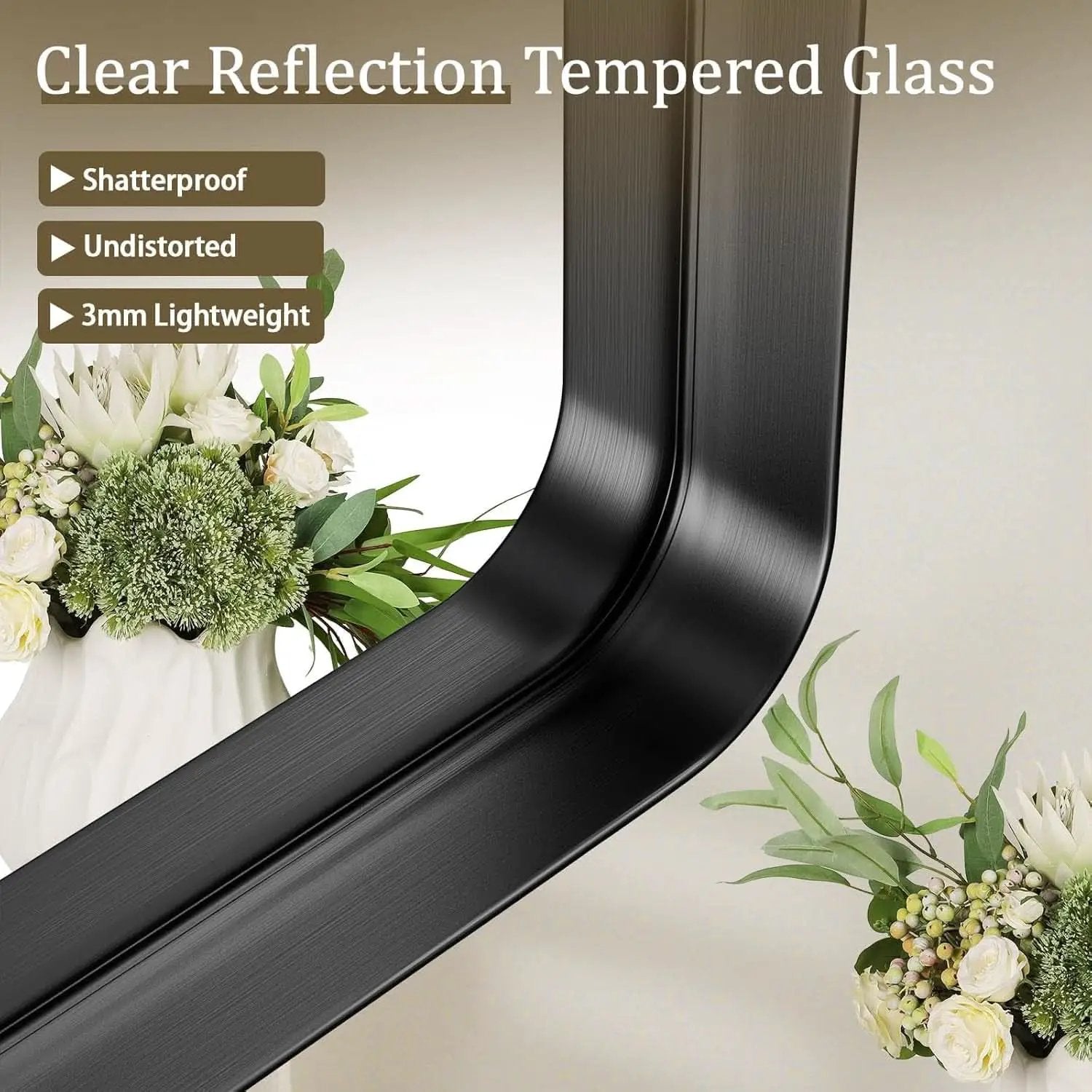 Bathroom Mirror 30x48 Inch Black Deep Frame Wall Mirror from PriceLows™