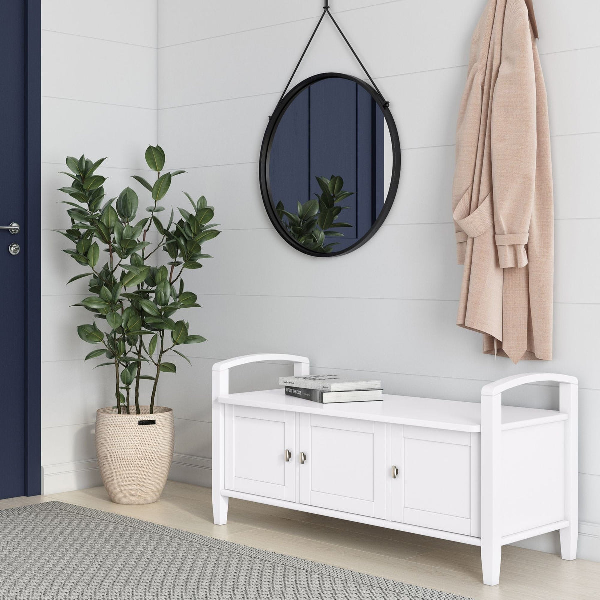 Warm Shaker Handcrafted Entryway Storage Bench | 2 Pieces | Solid Wood | Home