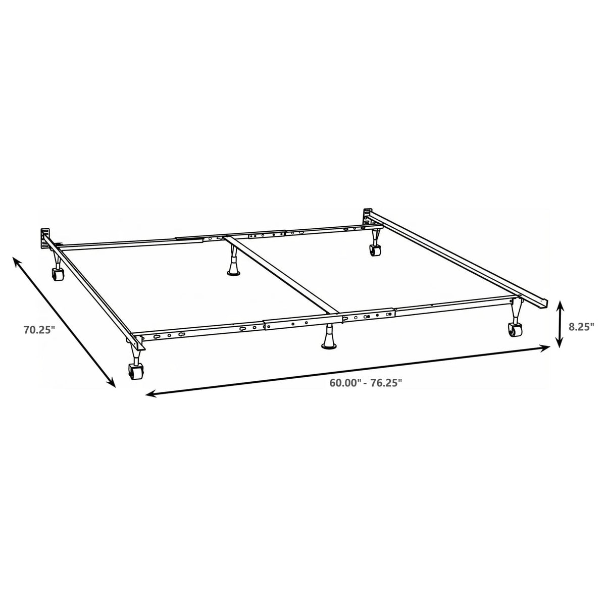 Kerns Queen or Eastern King or Cal King Bed Frame | 60 x 70.25 x 8.25 in | Bedroom Furniture | Black