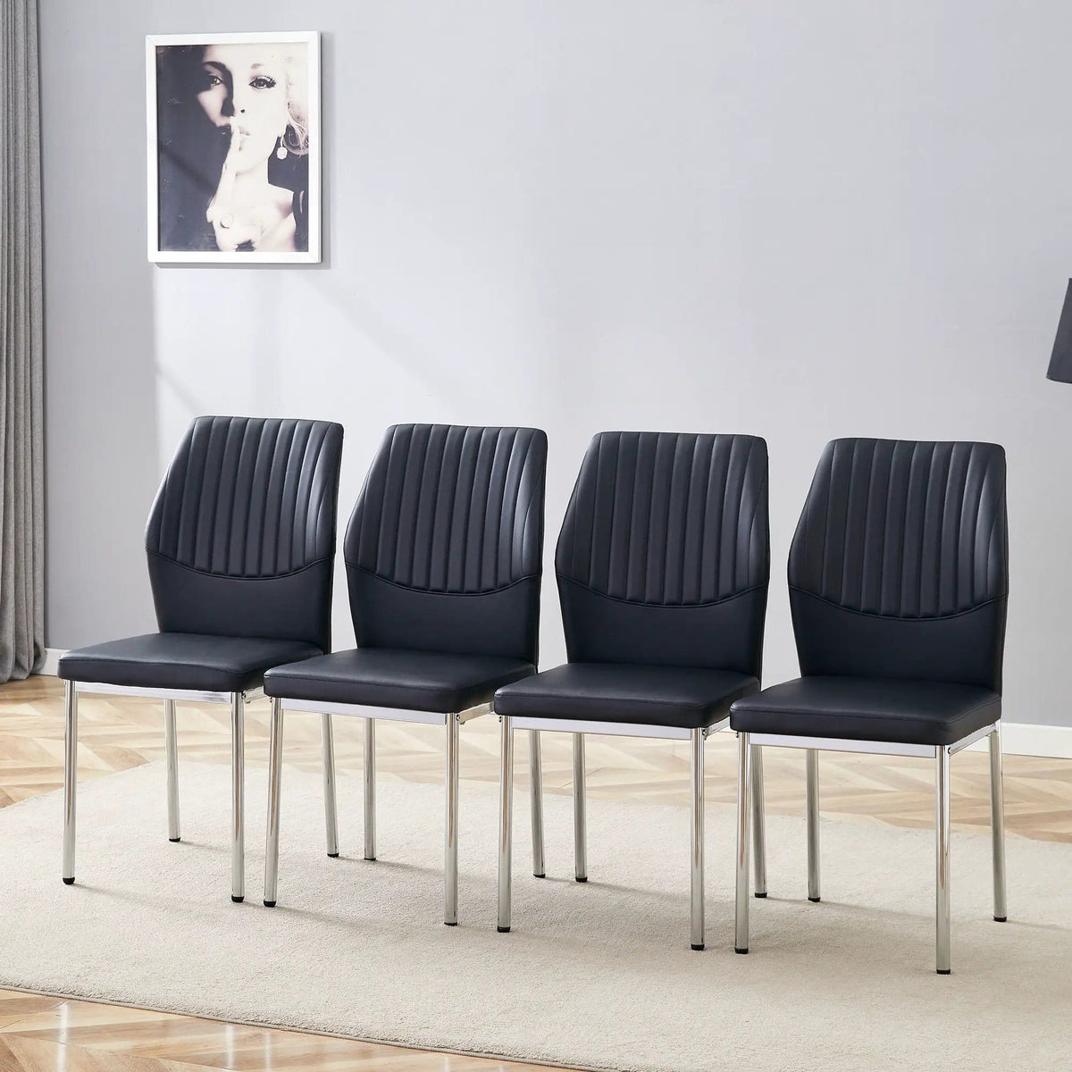 Luxury Simple High Resilience Dining Chair With Metal Legs Chair Set | 2 Pieces | Metal & Ceramic | Dining Room