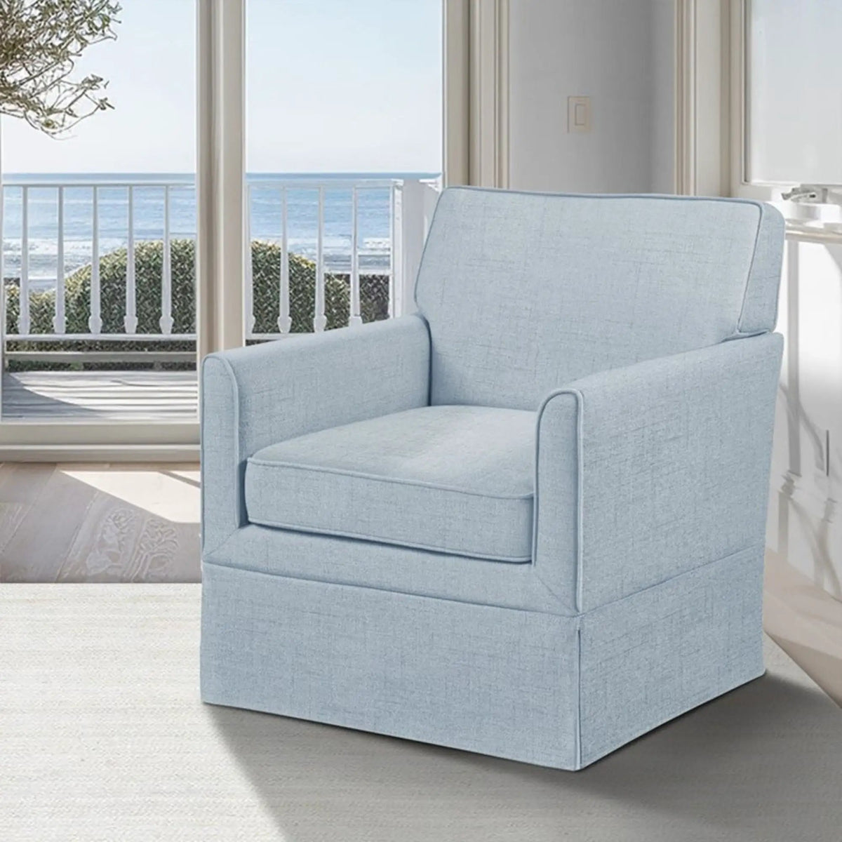 Timeless Accent Armchair | Classic Track Arm Silhouette | Skirted Base | Slipcover Design