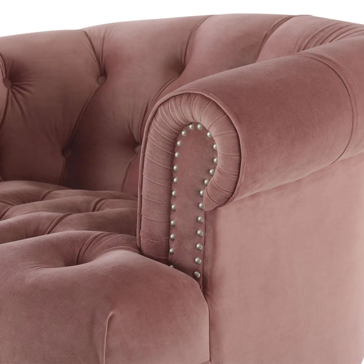 La Rosa Accent Chair | Victorian Tufted Style | Woven Fabric Upholstery | Durable Construction