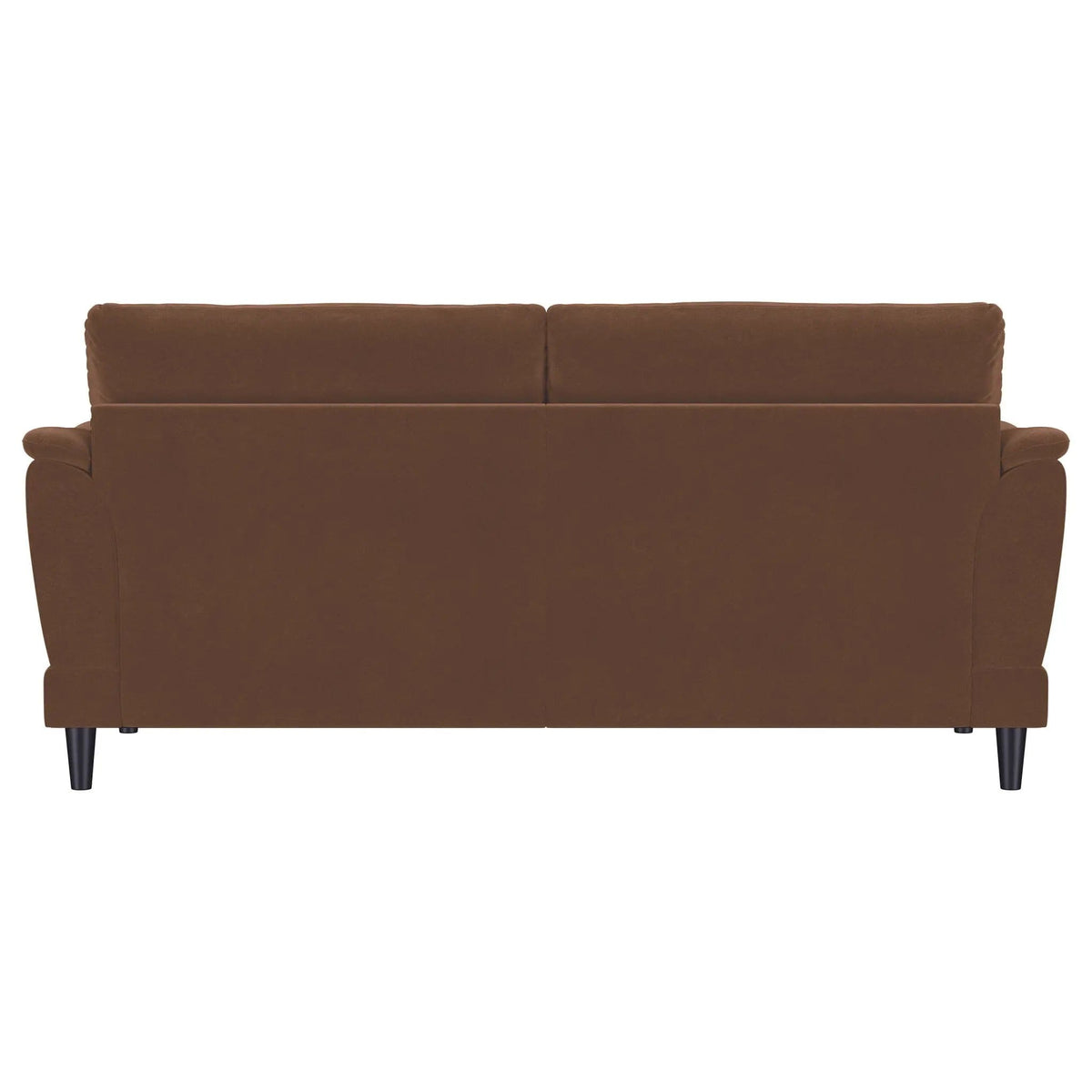 Selma Velvet Upholstered Crescent Arm Sofa Rust | 74.75 x 35.75 x 35 in | Solid Wood & Velvet | Living Room