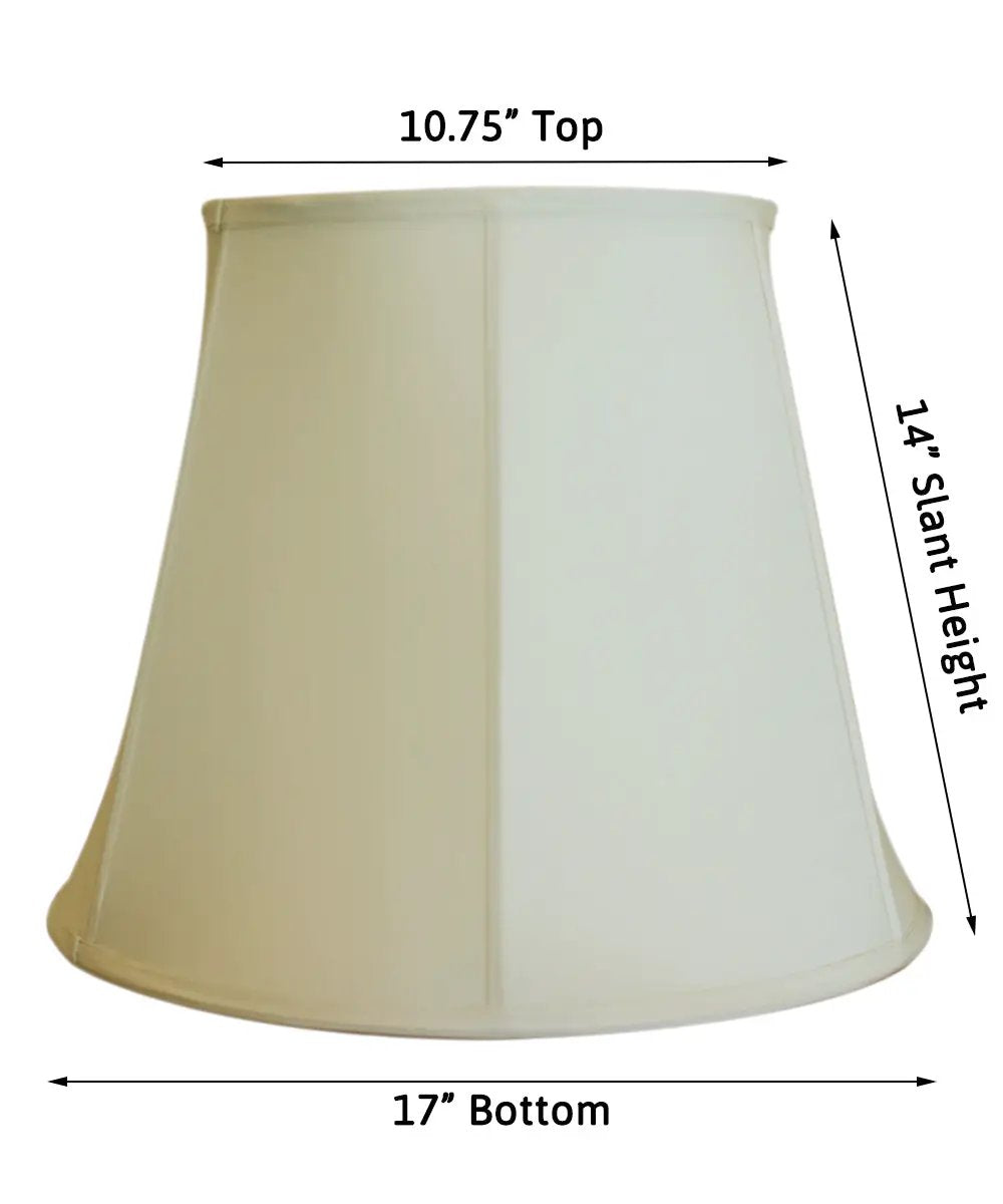 Empire Lamp Shade | 17 By 14 Inches | Eggshell Shantung | Heavy Frame