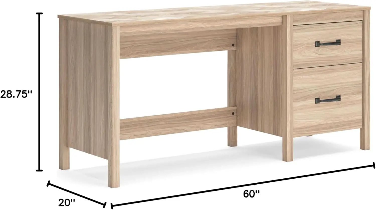Battelle 60 Inch Wide Light Brown Home Office Desk from PriceLows™
