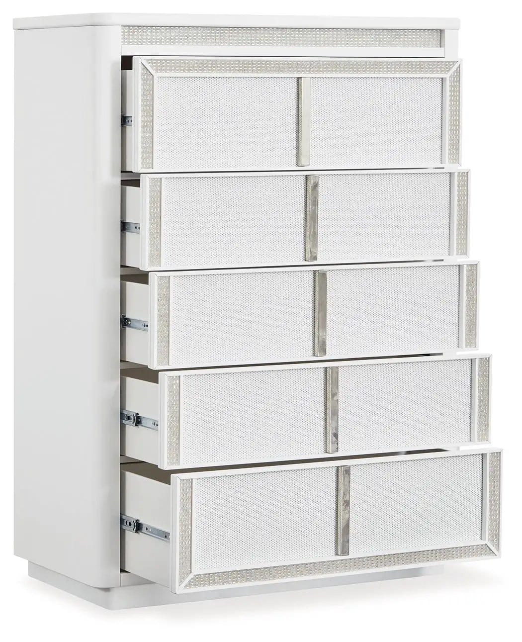 Chalanna Storage Bedroom Set | 4 Piece Bedroom Set | Solid Wood & Faux Leather | Bedroom