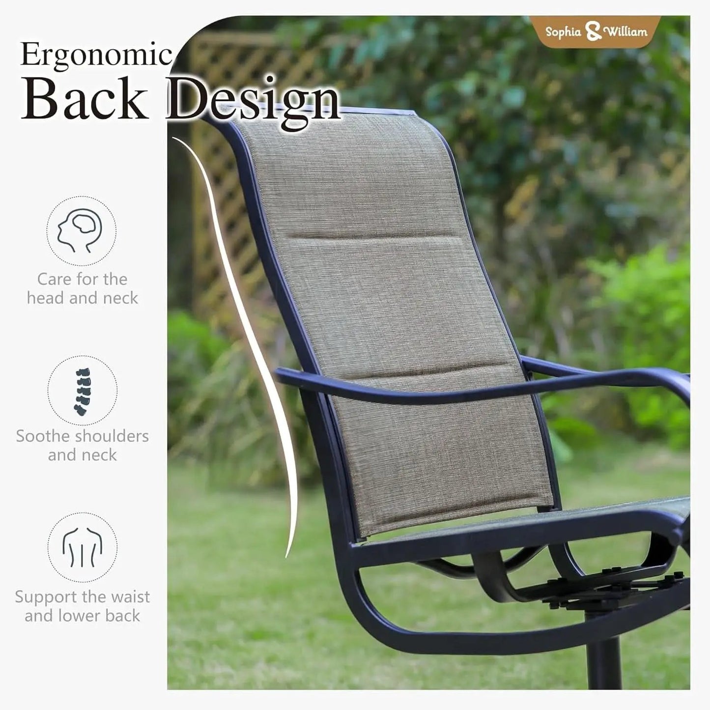 Patio Furniture Set Table For 8 Grayish Brown Swivel Chairs from PriceLows™