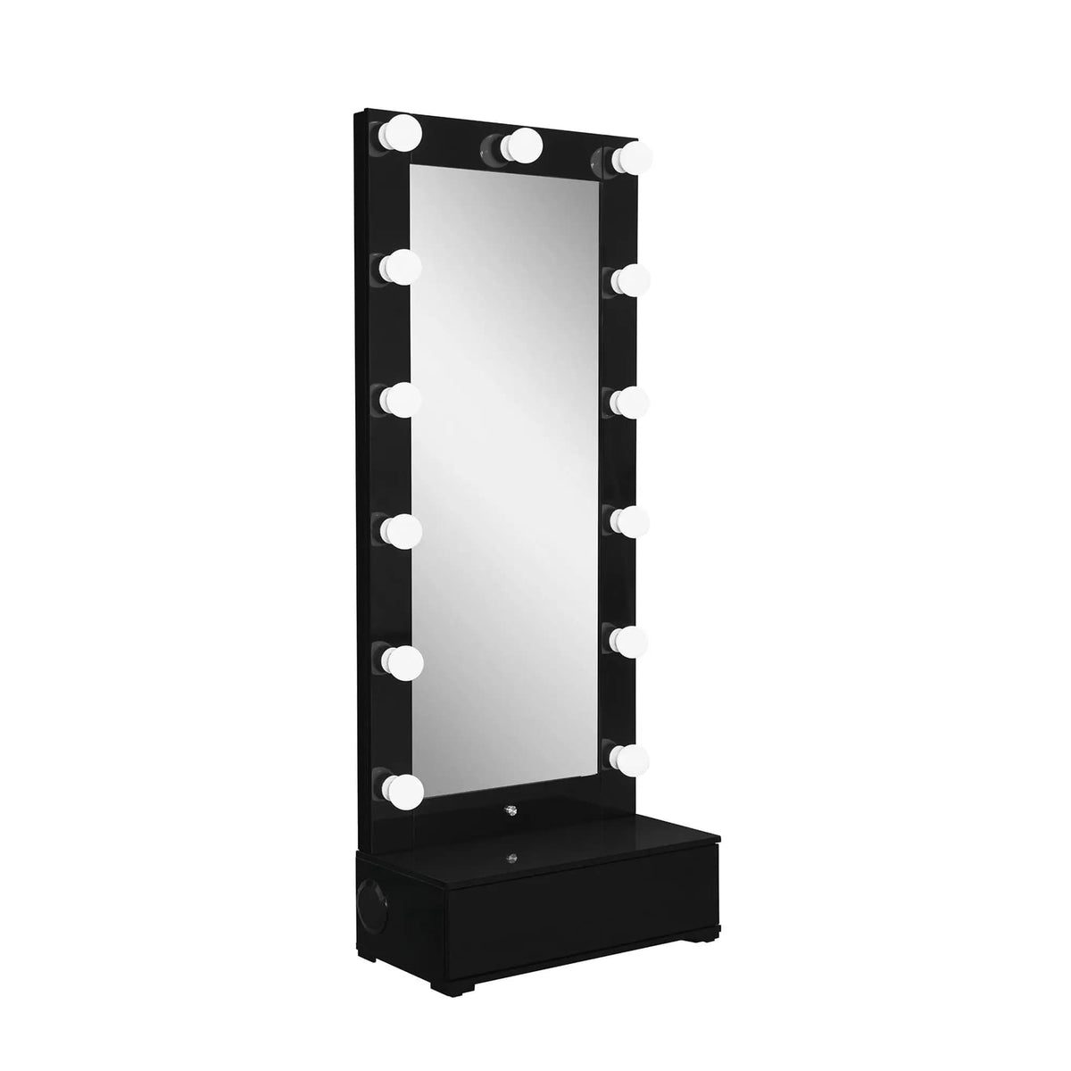 Elisa Narrow Tall Mirror With Speaker And Drawer | 30.08 x 14.96 x 74.41 in | Wood | Home