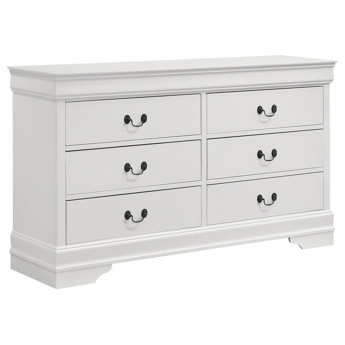 Louis Philippe 6-drawer Dresser | 58.25 x 15.75 x 33.5 in | 6-Drawer | White