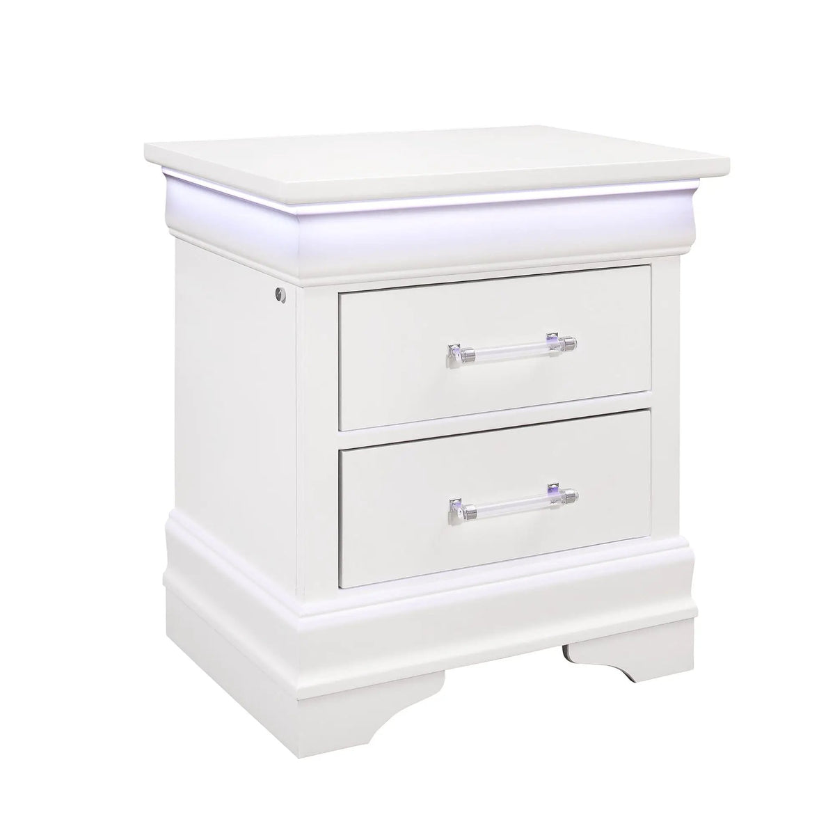 Charlston Nightstand | LED Lighting | Transitional Style | Spacious Storage