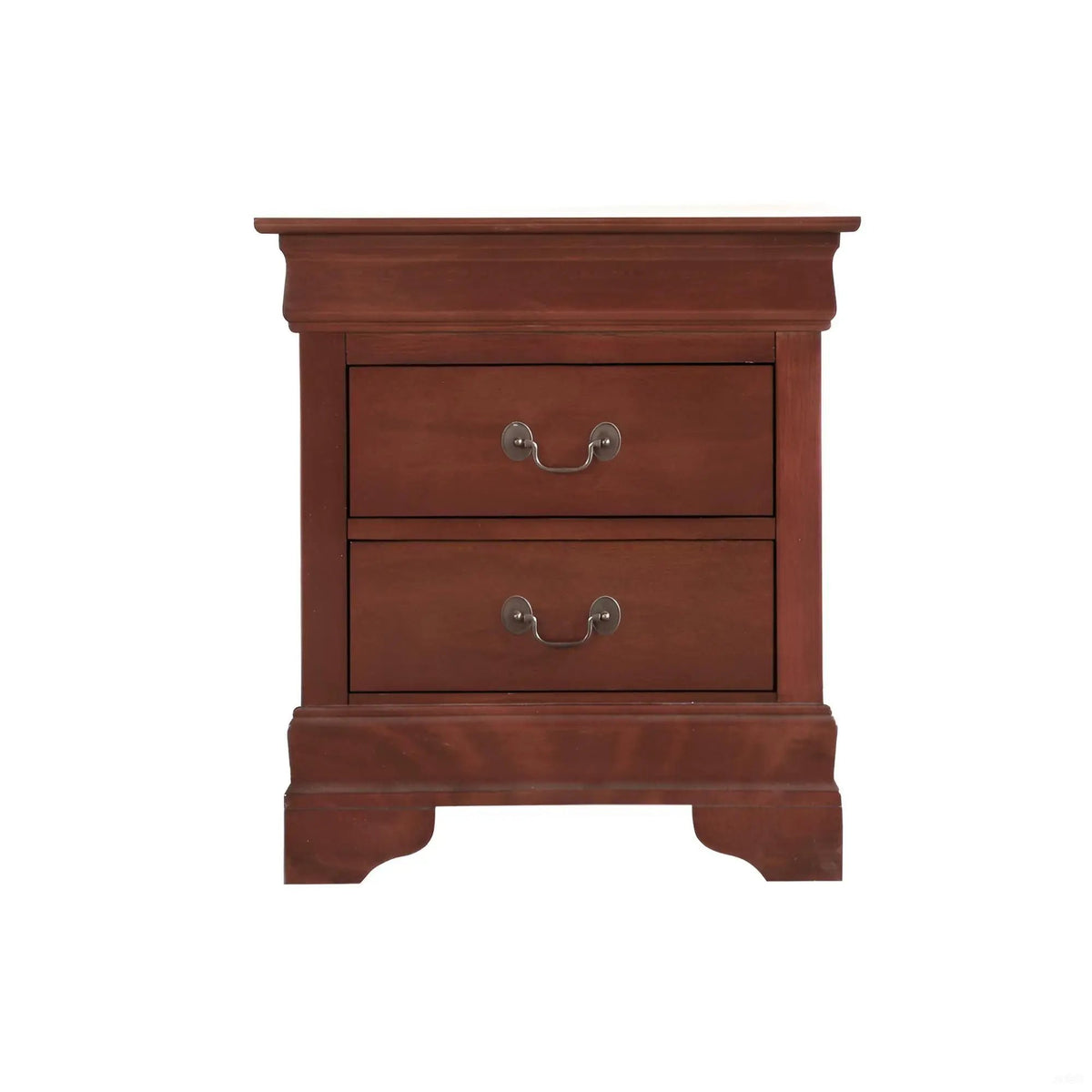 Louis Phillipe Nightstand | Traditional Wood Design | English Dovetailed Drawers | Metal Center Guides