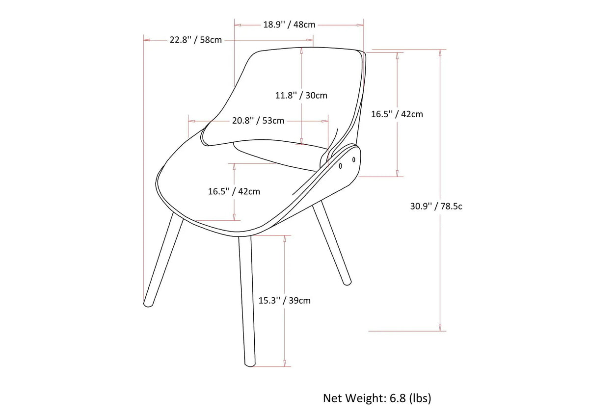 Malden Upholstered Bentwood Dining Chair | Mid Century Modern | Solid And Engineered Wood | High Density Foam