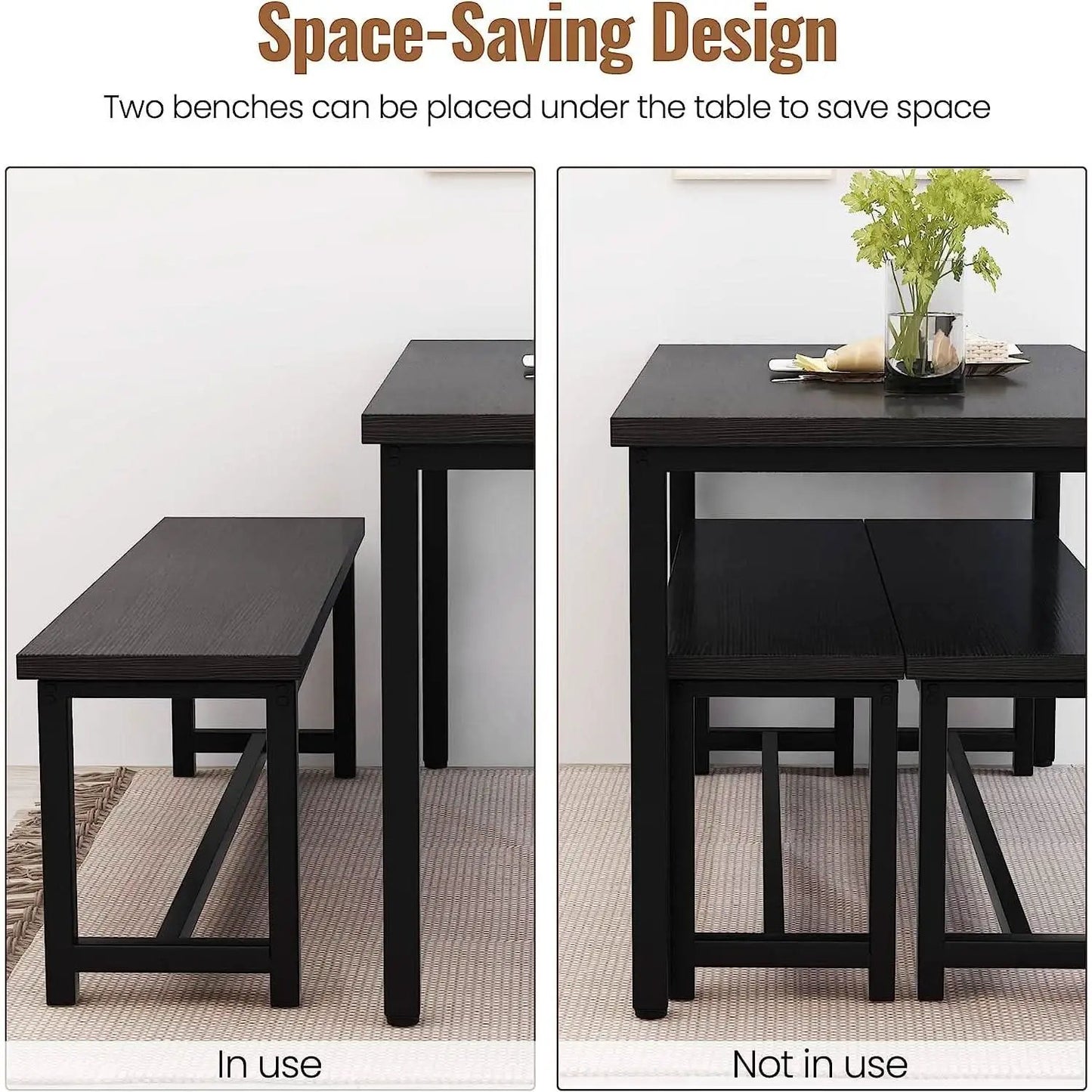 Rectangular Dining Table And Chairs Set Four Modern Wood from PriceLows™
