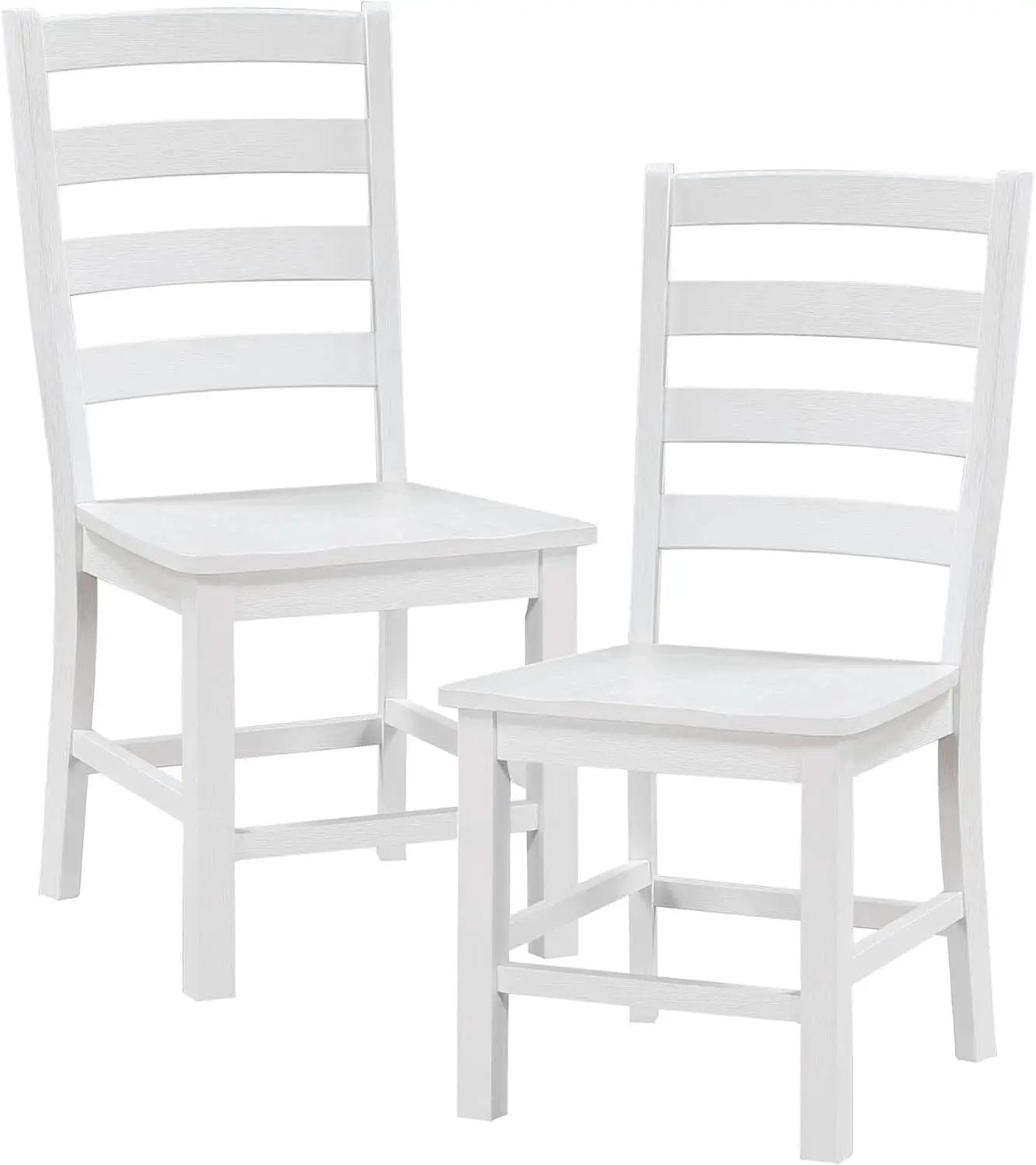 White Farmhouse Dining Chairs Set of 2 With Footrest from PriceLows™