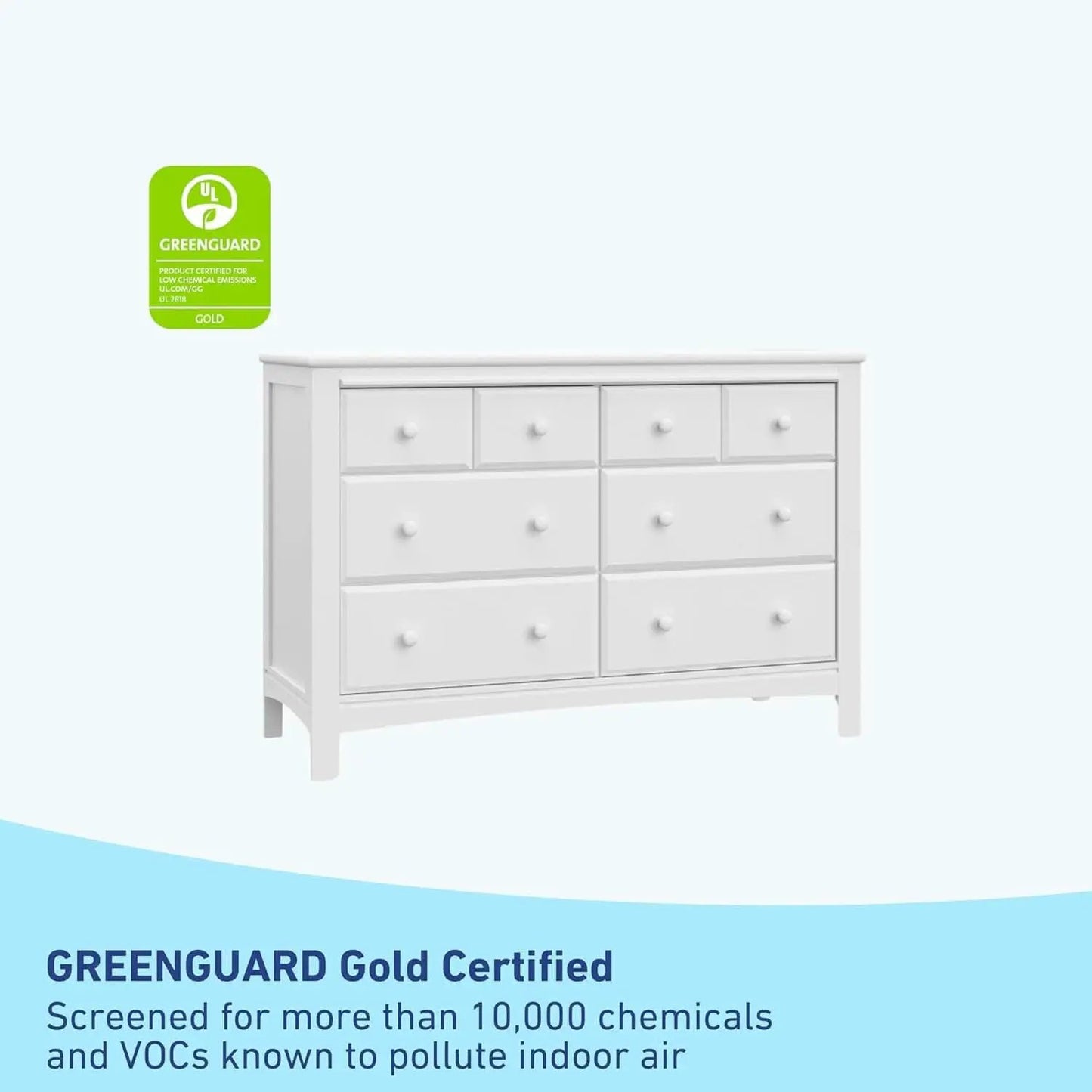 White Six Drawer Dresser For Nursery Organization Solutions from PriceLows™