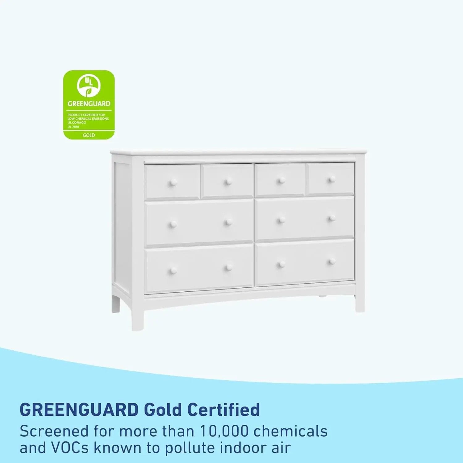 White Six Drawer Dresser For Nursery Organization Solutions from PriceLows™