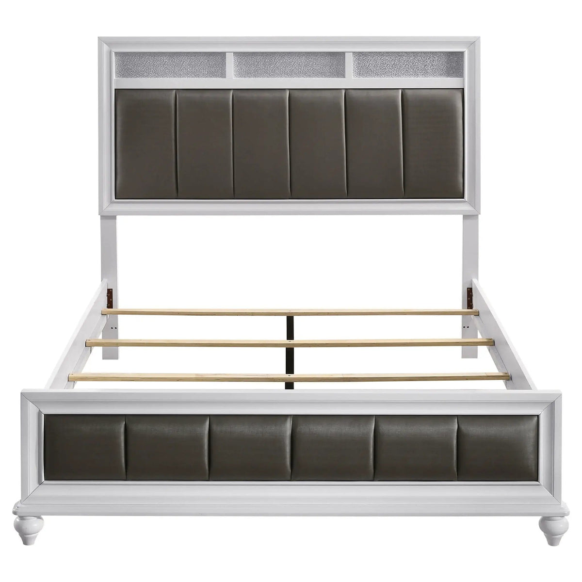 Barzini Wood Queen Panel Bed | 63.5 x 84.75 x 56 in | Wood | White
