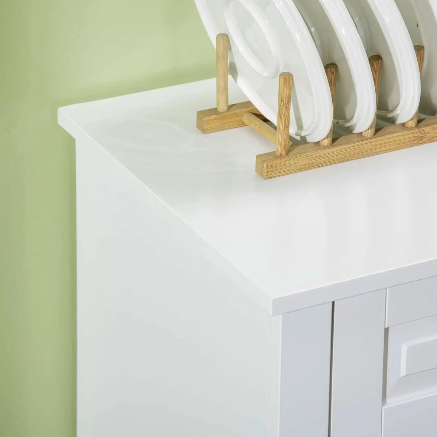 White Sideboard Buffet Cabinet With 2 Drawers And Shelves from PriceLows™