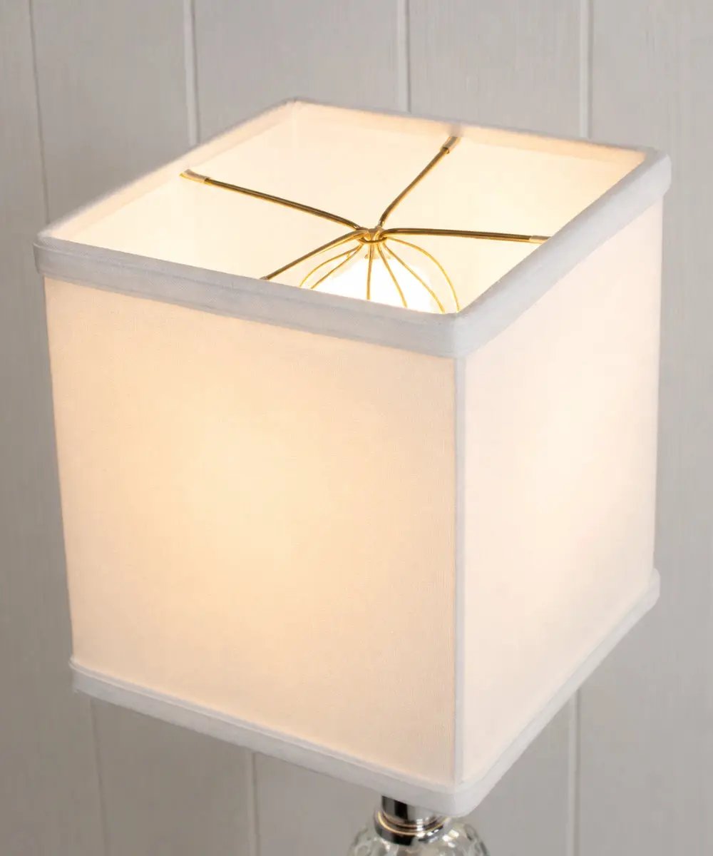 Rectangular Drum Lampshade | Premium Linen | Heavy Brass | 6X7 Inch White