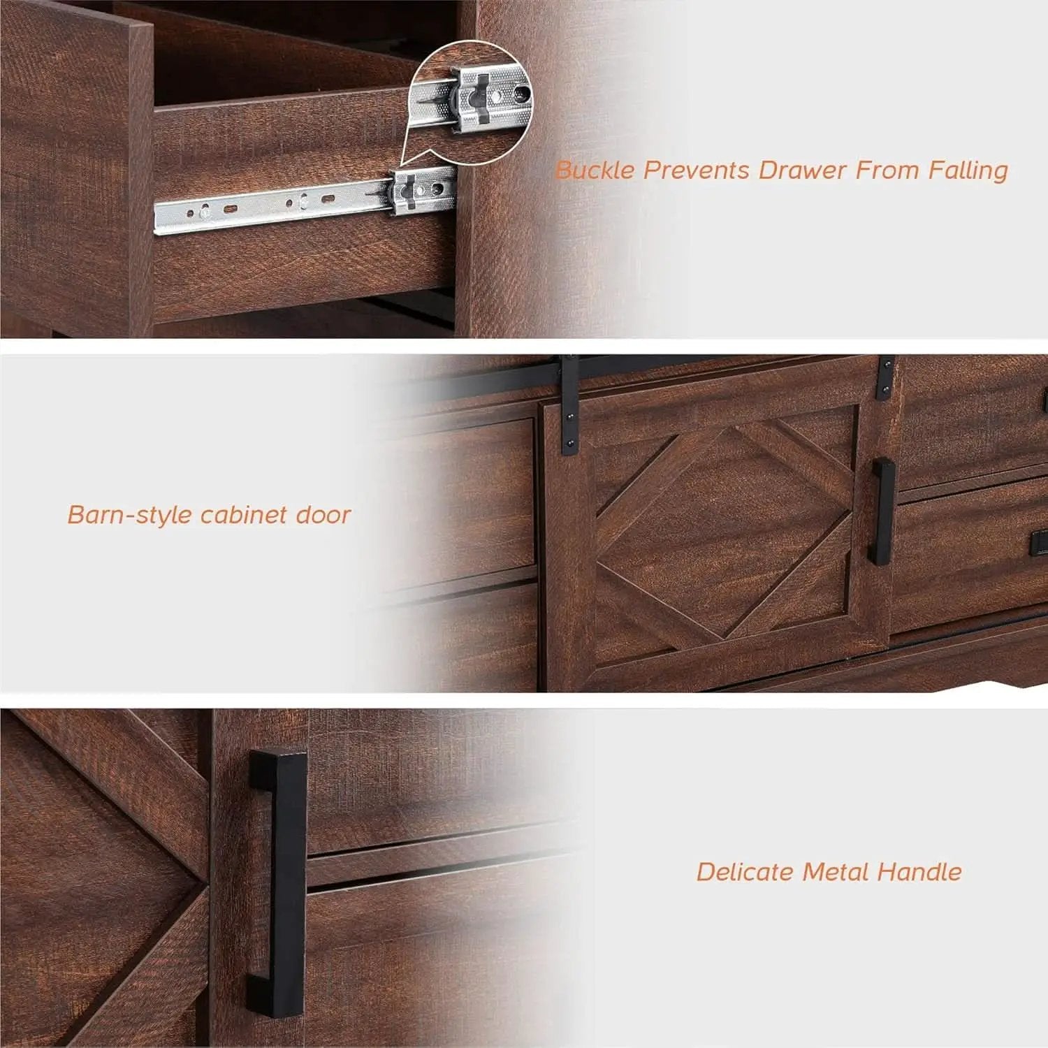 98.4 Inch Rustic Brown TV Stand With 4 Drawers And Shelves from PriceLows™