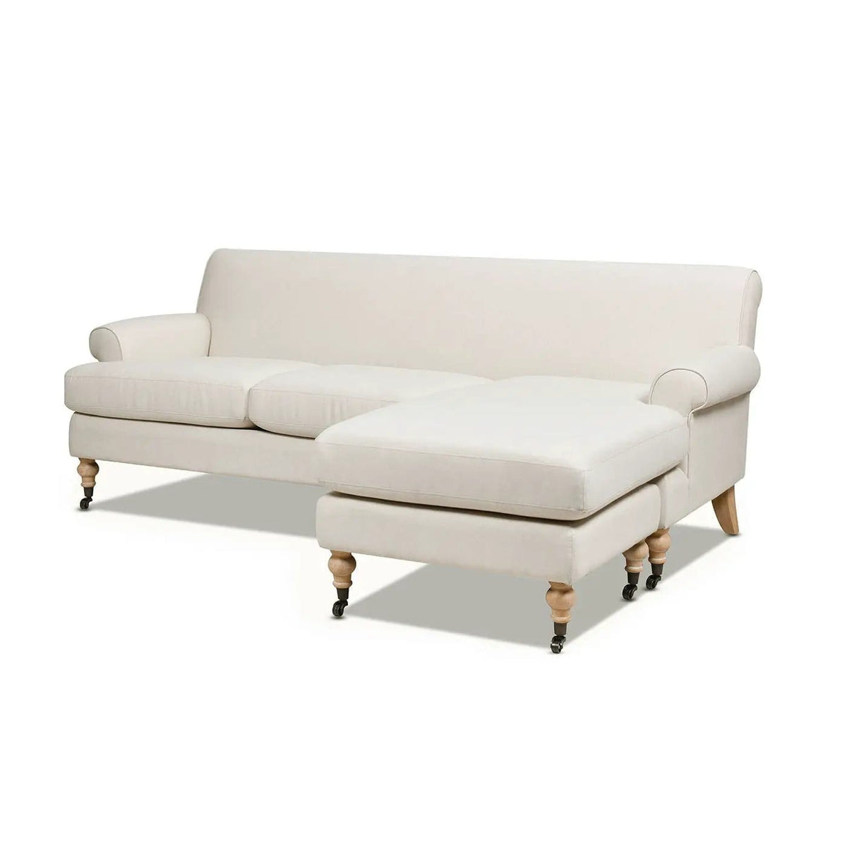 Alana L-Shape Reversible Sectional Sofa | 88 x 62 x 33 in | Living Room Furniture | Light Beige