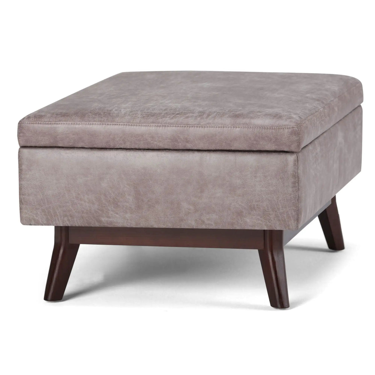 Storage Ottoman | Rectangular Design | Solid Wood Frame | Lift Top