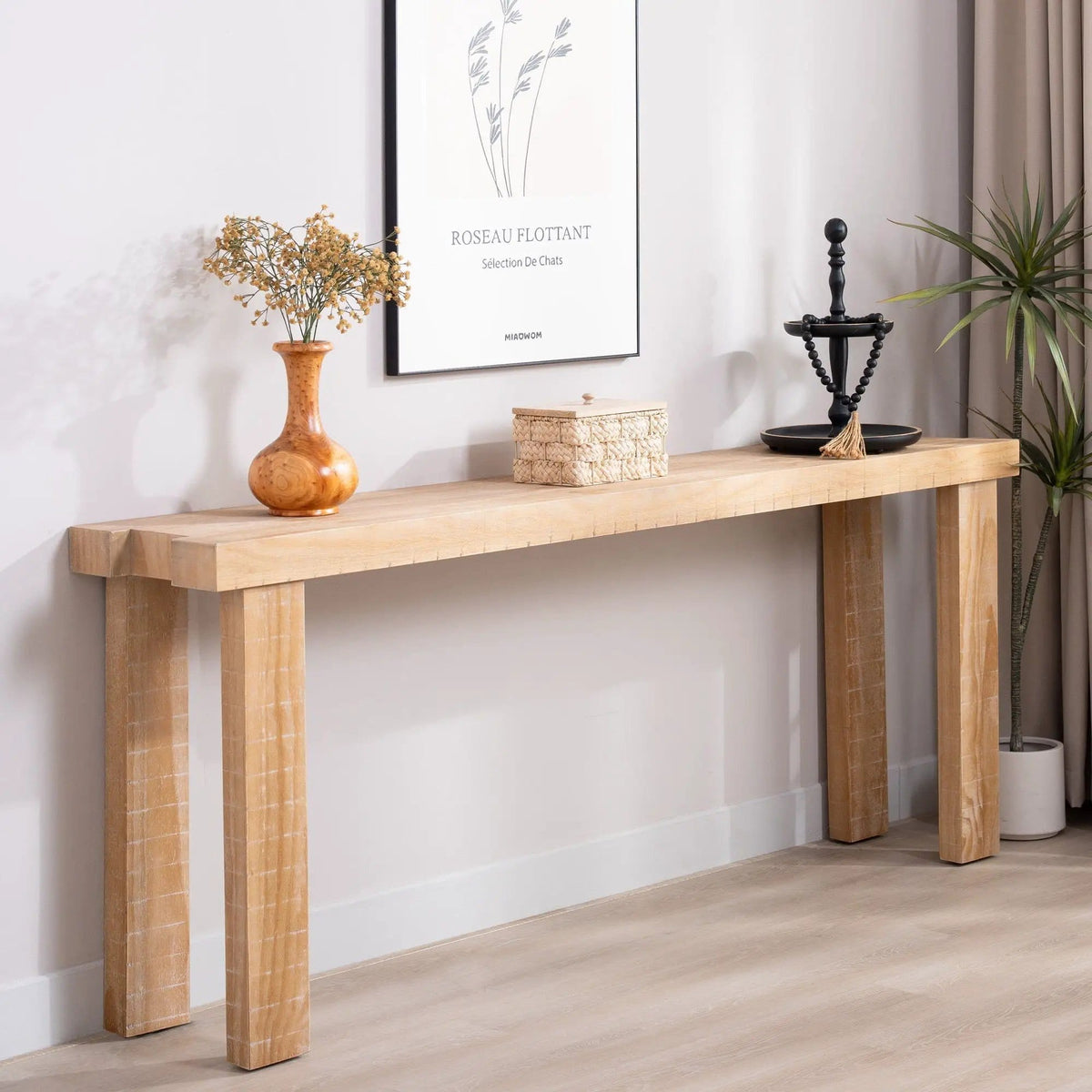 Console Table, Entryway Table With Design, Long Narrow Sofa Table For Living Room | 77.2 x 14.4 x 30.1 in | Wood | Living Room