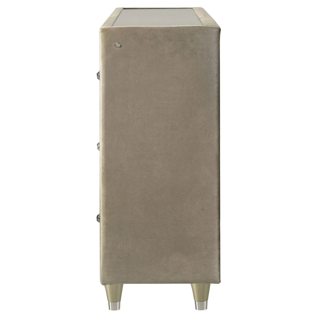Lorient 8-drawer LED Bedroom Flame Box Dresser Ivory Camel | 66.25 x 16.25 x 39.25 in | Rubberwood & Velvet | Bedroom