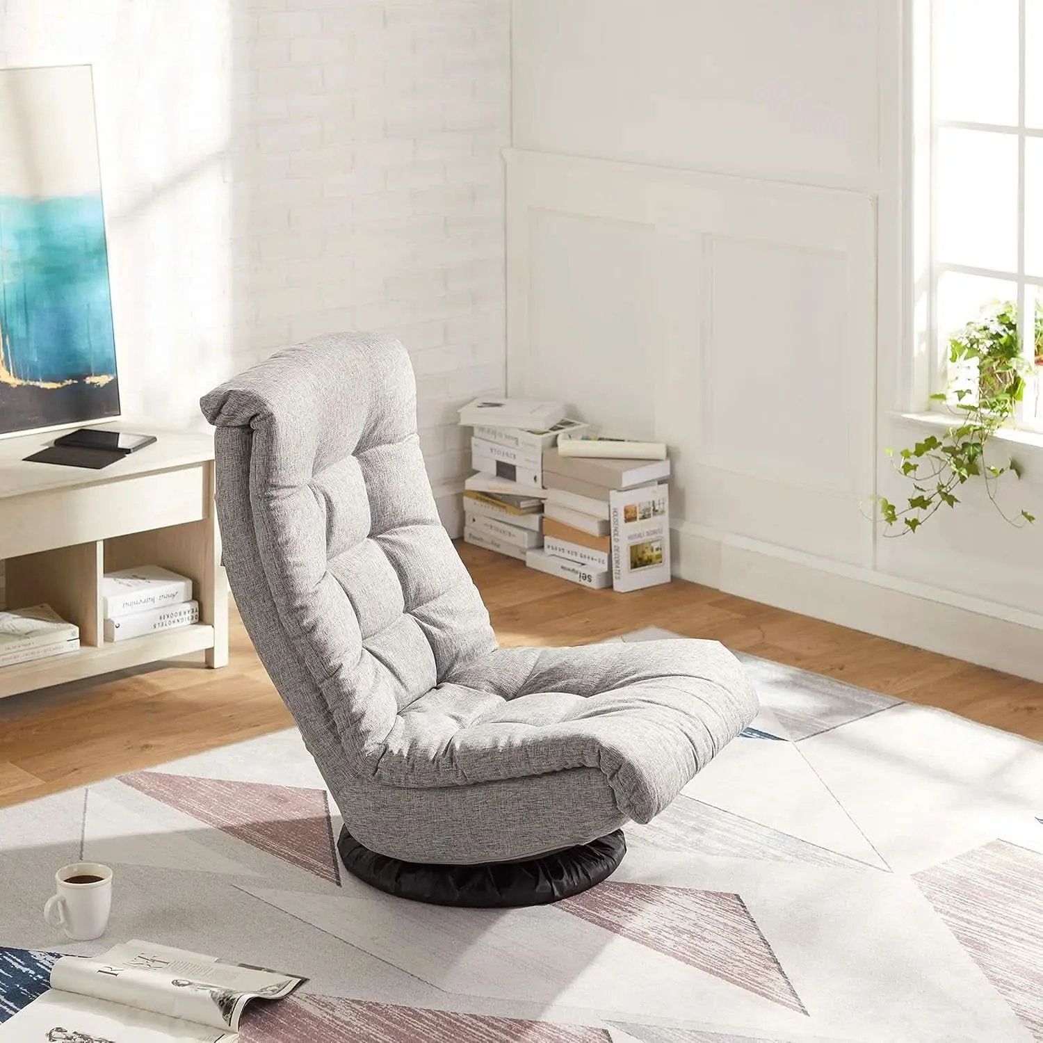 Grey Adjustable Swivel Ergonomic Headrest Lounge Chair from PriceLows™