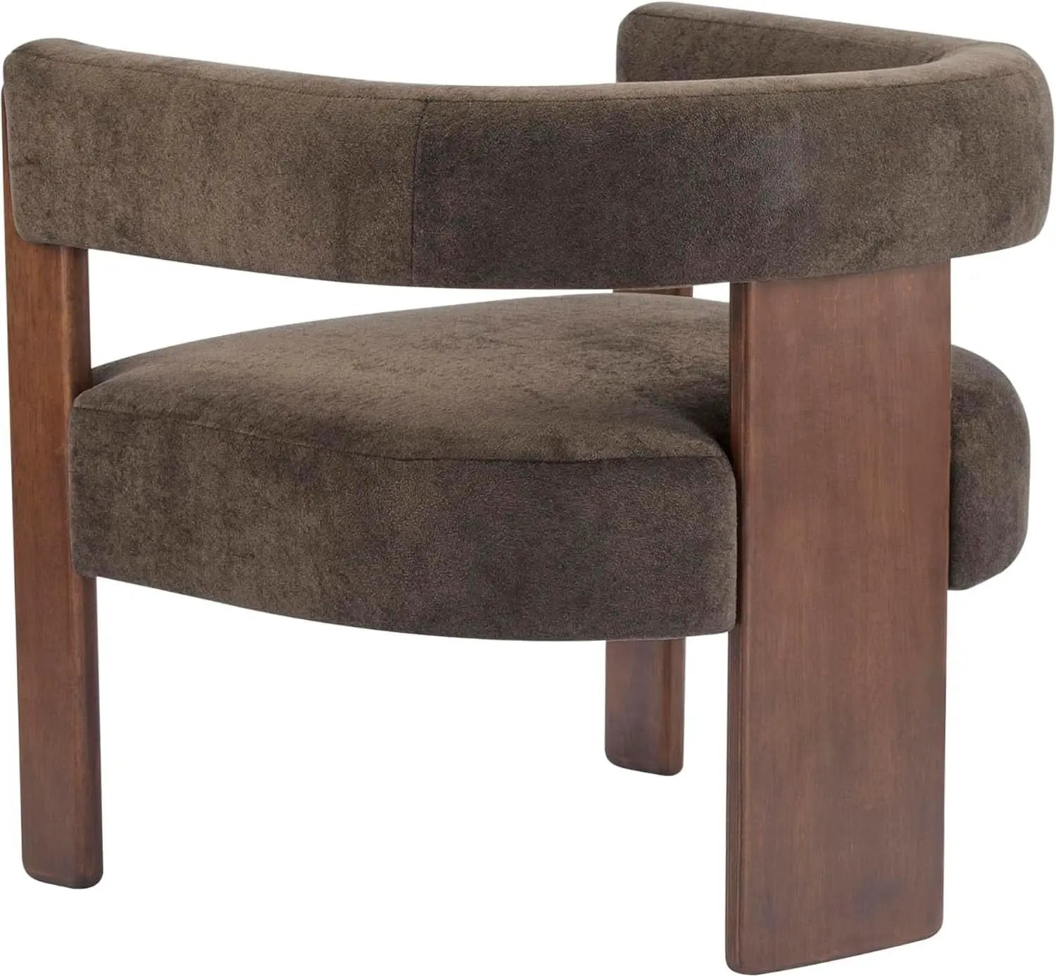 Dark Brown Velvet Upholstered Accent Chair Cushion from PriceLows™