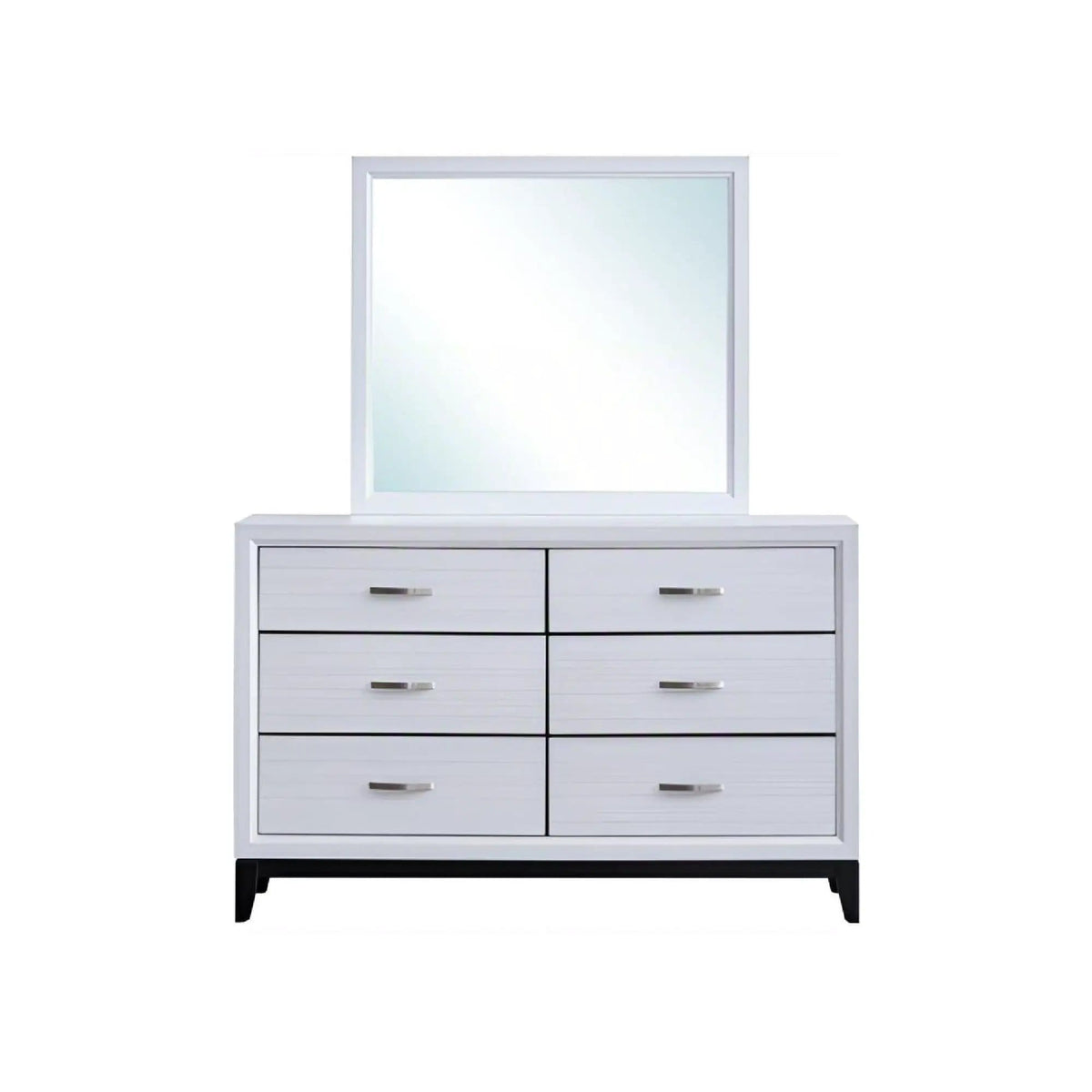 Glasgow Dresser With 6 Drawers | 2 Pieces | Steel & Wood | Bedroom