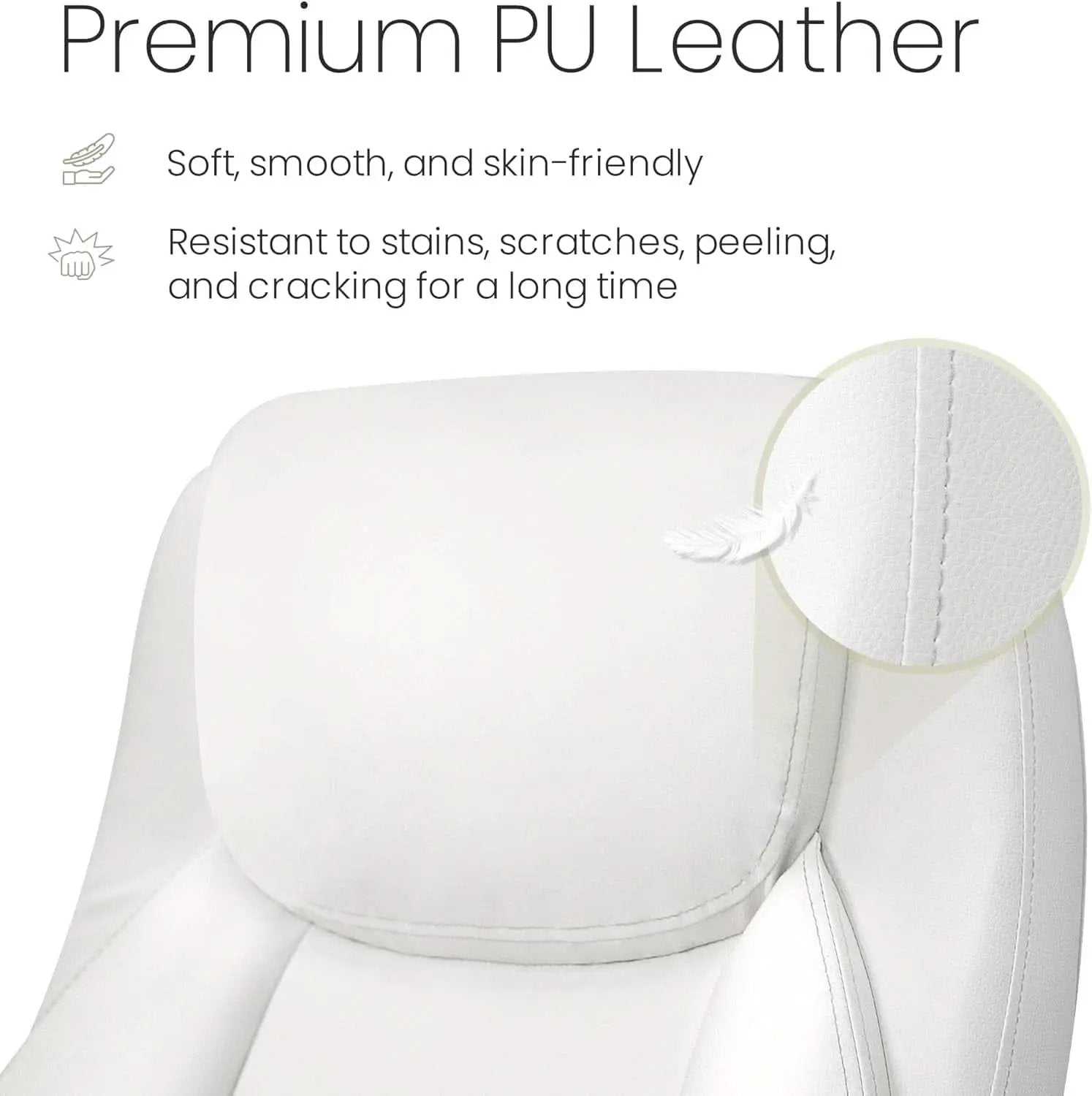 White Ergonomic Office Chair With Lumbar Support Adjustable from PriceLows™