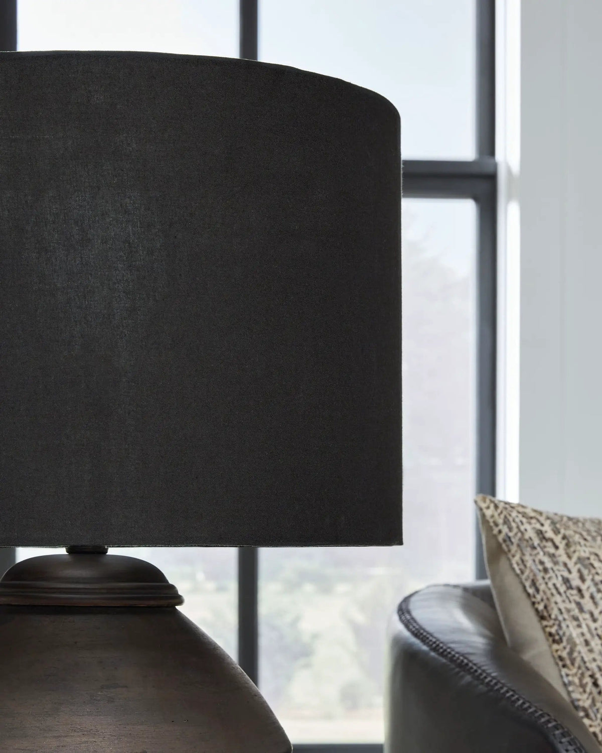 Naareman Terracotta Table Lamp | 16.38 x 16.38 x 26.38 in | Fabric | Metallic Black
