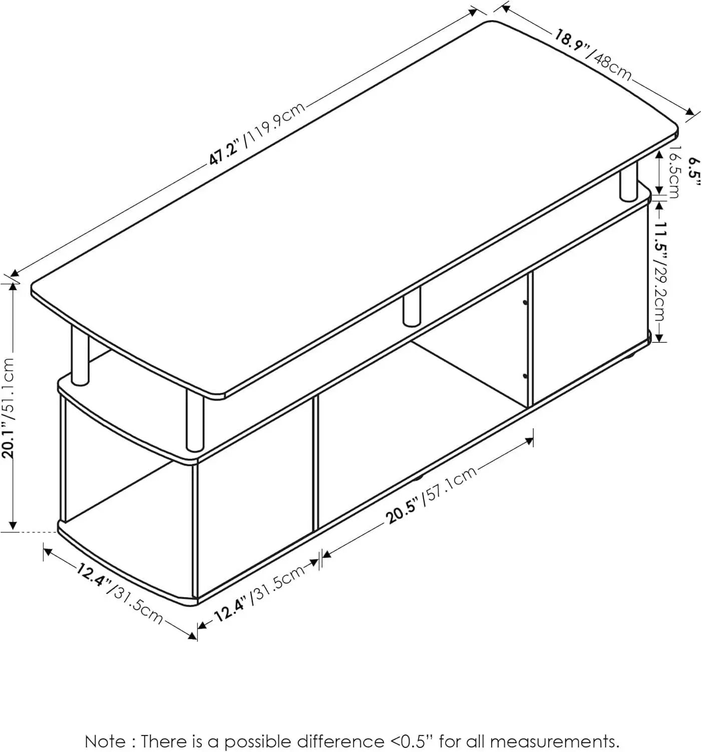 TV Stand For 50 Inch TVs Amber Pine Black Rustic Modern from PriceLows™
