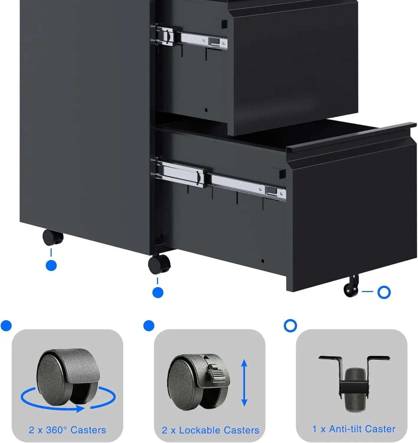 2 Drawer Vertical File Cabinet With Lock Letter Size from PriceLows™