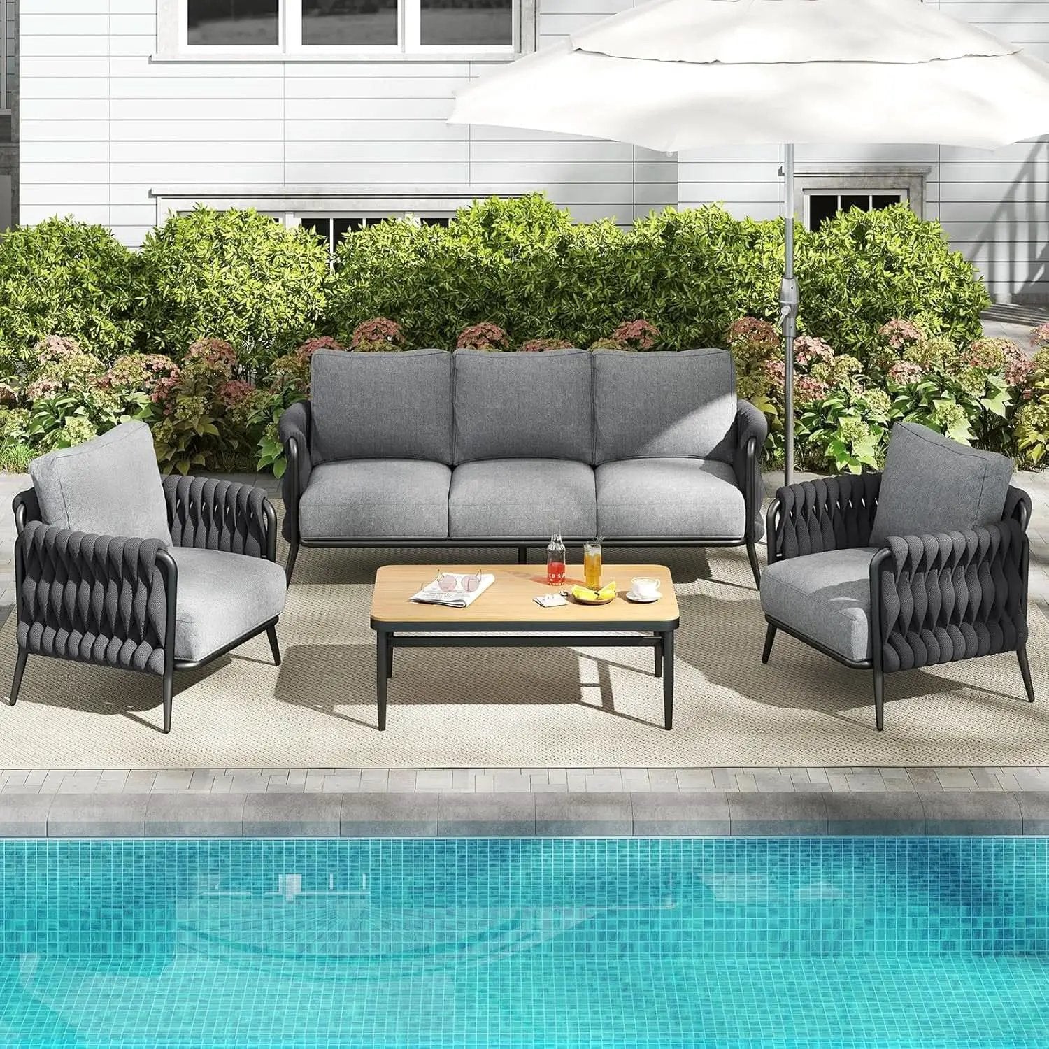 Stylish Outdoor Patio Furniture Set with Waterproof Cushions from PriceLows™
