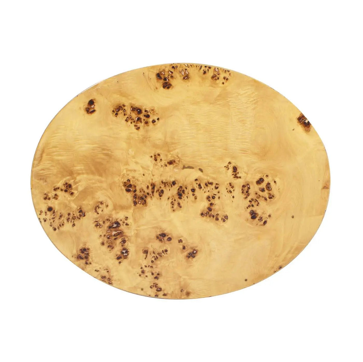 Nebula Oval Pillar Side Table | Burl Wood Veneer | 20 Inch Height | Accent Table